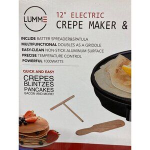 Lumme Crepe Maker Nonstick 12-inch Breakfast Griddle Hot Plate New in Box